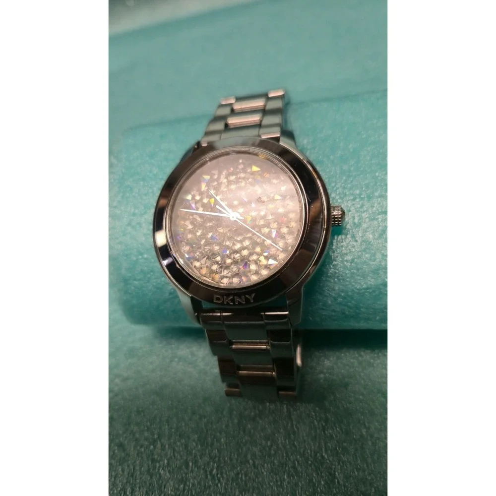 DKNY Womens Silver Tone Stainless Steel Crystal Watch NY8474